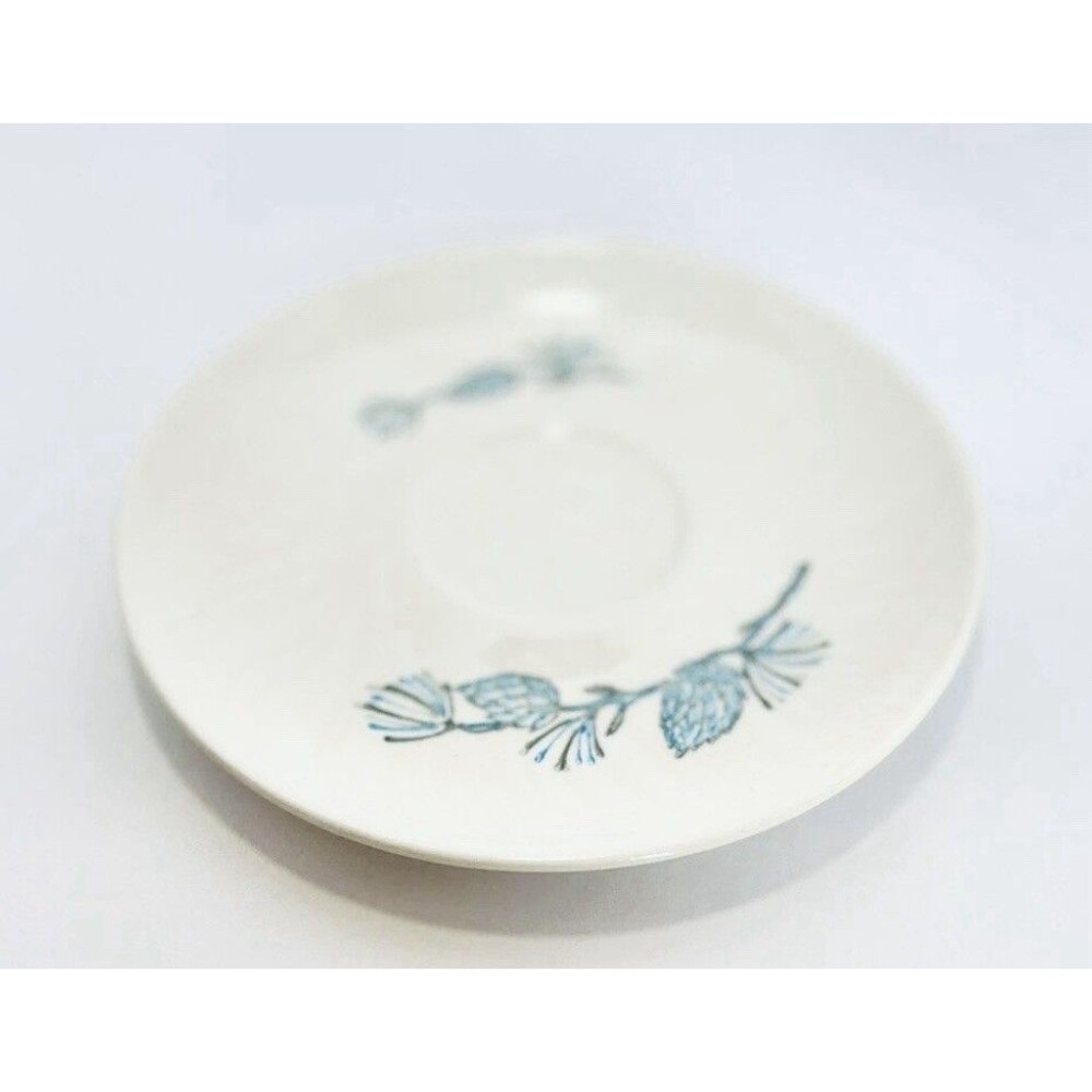 Vintage Marcrest Blue Spruce Pinecone Cup & Saucer 6oz Ivory MCM USA - Picture 3 of 9